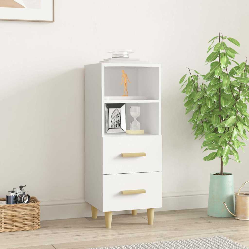 Side cabinet, white, 34.5x34x90cm, engineered wood