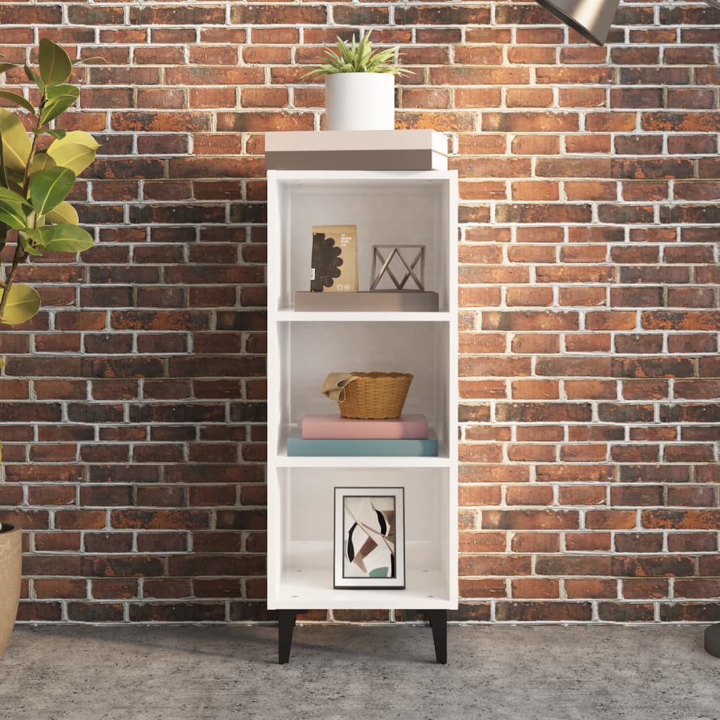 Side cabinet, white, 34.5x32.5x90cm, wood, high gloss