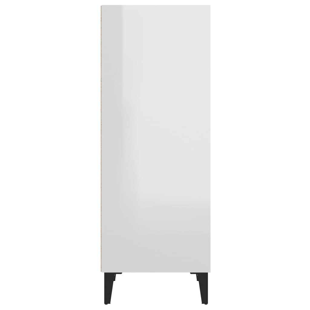 Side cabinet, white, 34.5x32.5x90cm, wood, high gloss