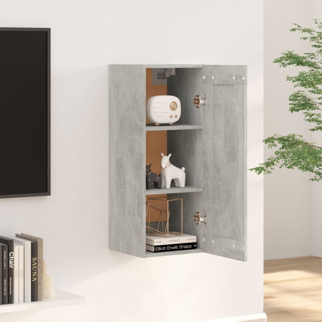 Wall cabinet, concrete grey, 35x34x90cm, engineered wood