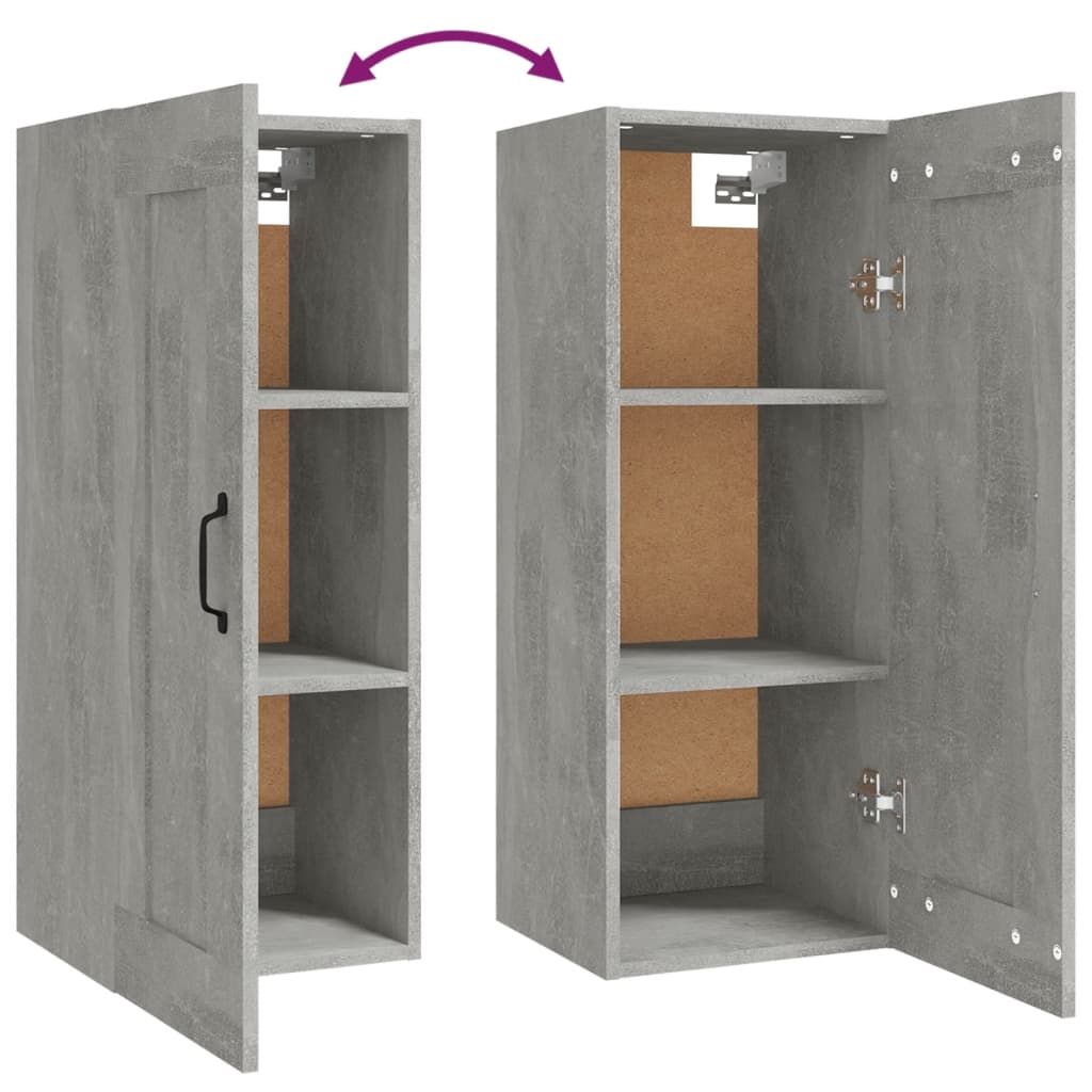 Wall cabinet, concrete grey, 35x34x90cm, engineered wood