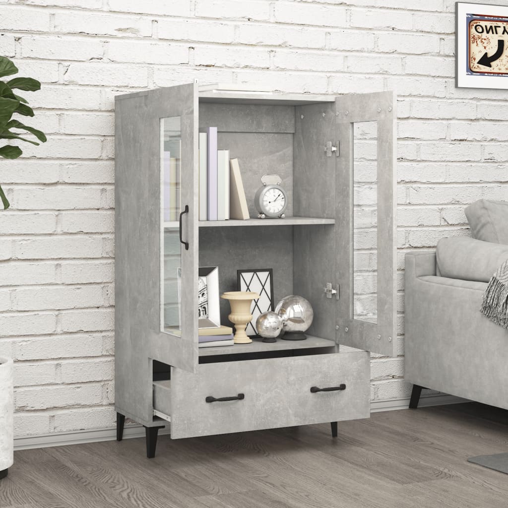 Chest of drawers, concrete grey, 70x31x115cm, engineered wood