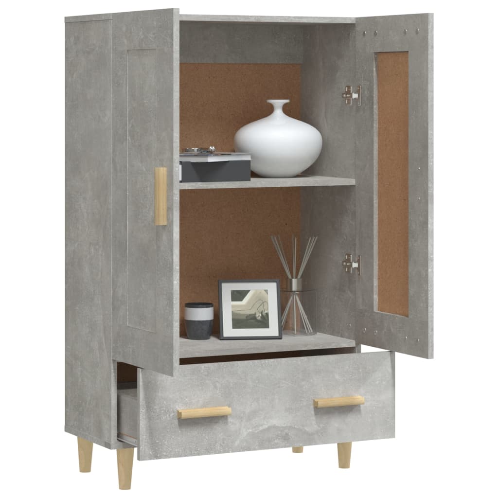 Kumode, betona pelēka krāsa, 70x31x115cm, apstrādāta koksne