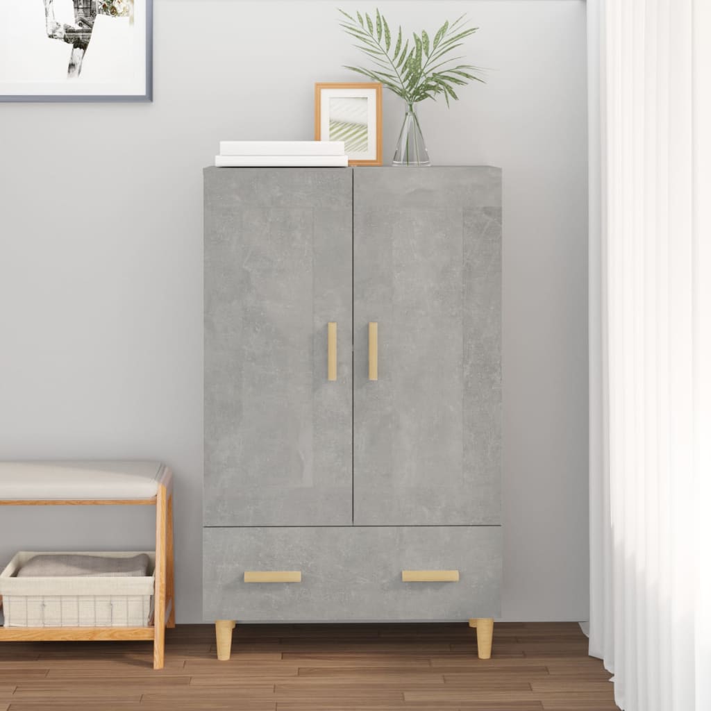 Kumode, betona pelēka krāsa, 70x31x115cm, apstrādāta koksne