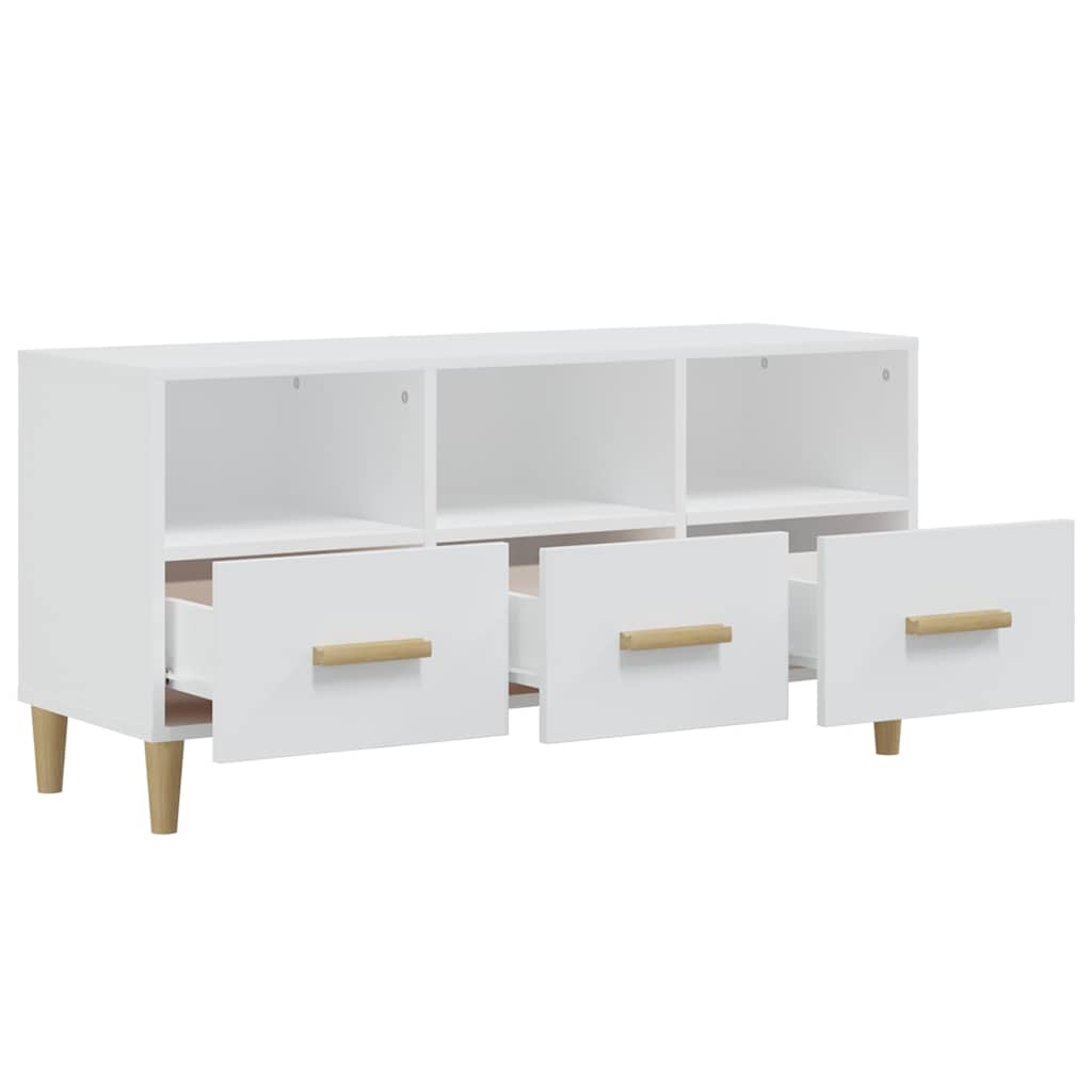 TV Cabinet, white, 102x36x50cm, engineered wood
