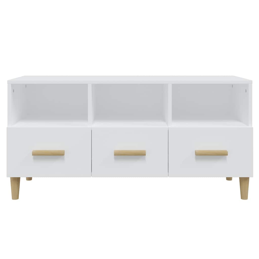 TV Cabinet, white, 102x36x50cm, engineered wood