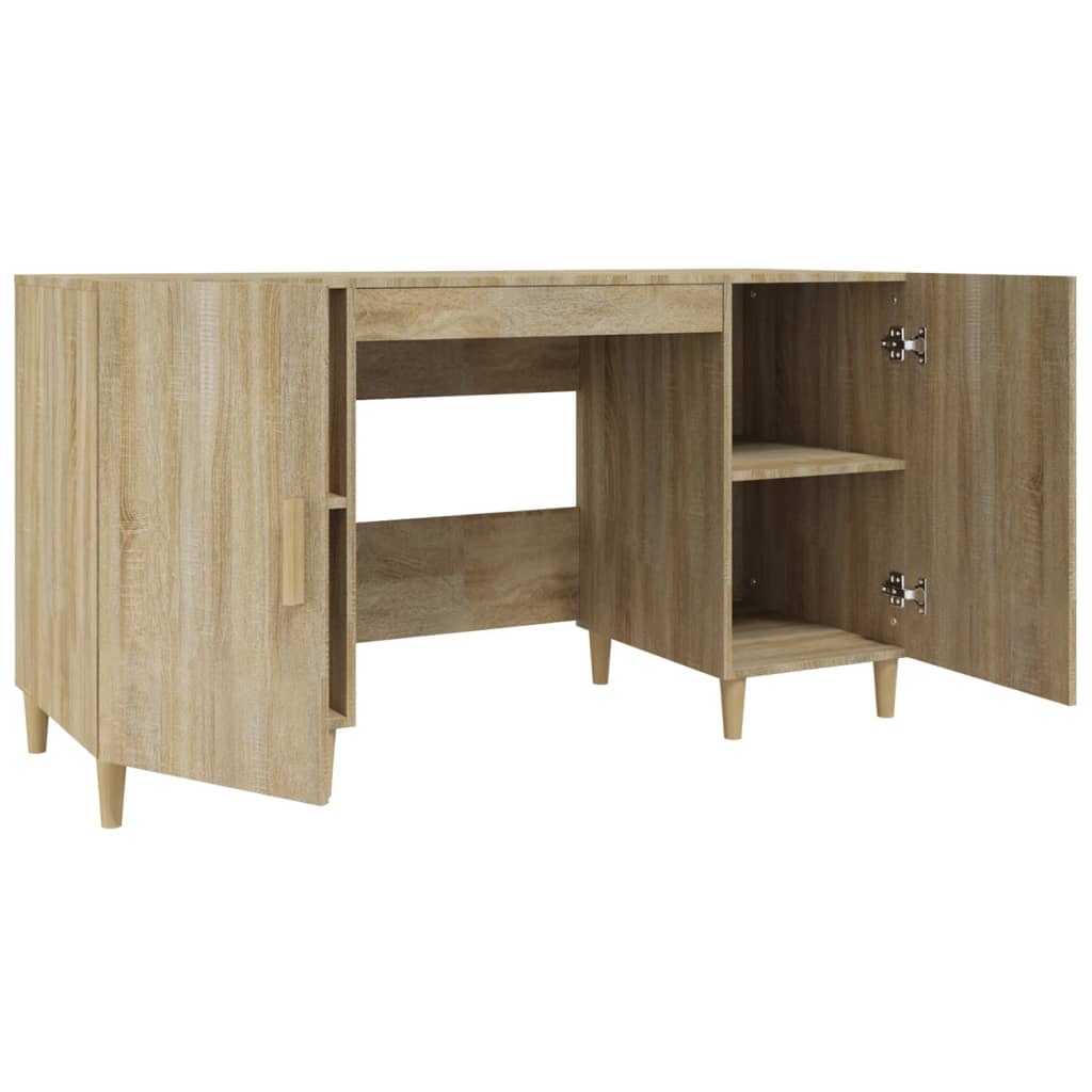 Writing desk, oak colored, 140x50x75cm, processed wood