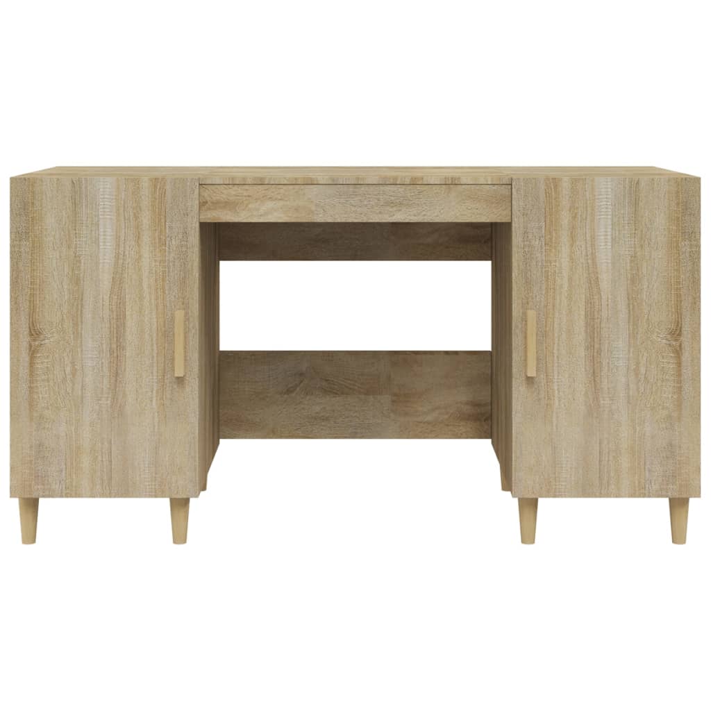 Writing desk, oak colored, 140x50x75cm, processed wood