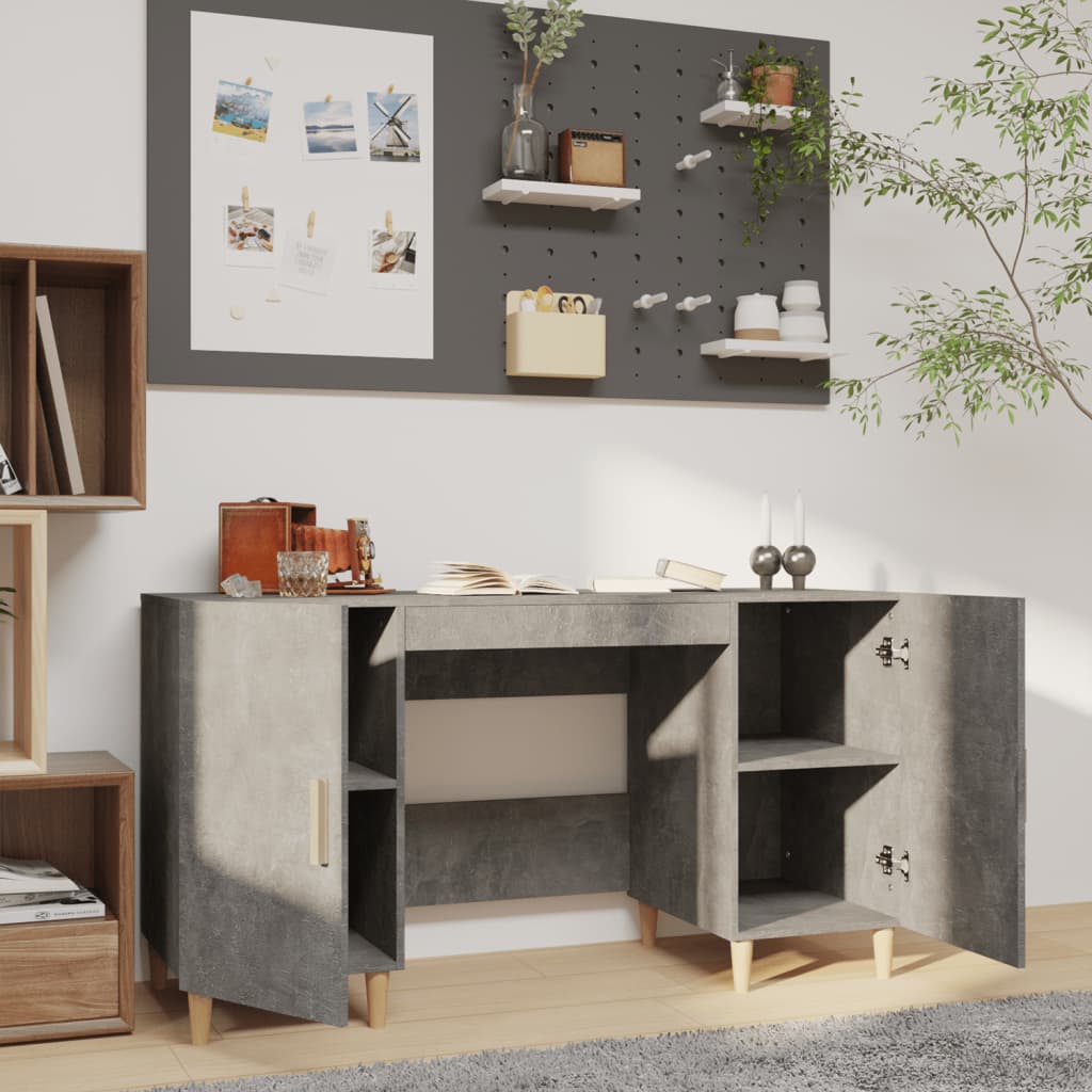 Desk, concrete gray, 140x50x75cm, engineered wood