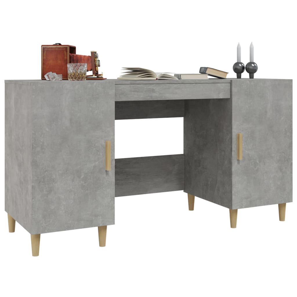 Desk, concrete gray, 140x50x75cm, engineered wood