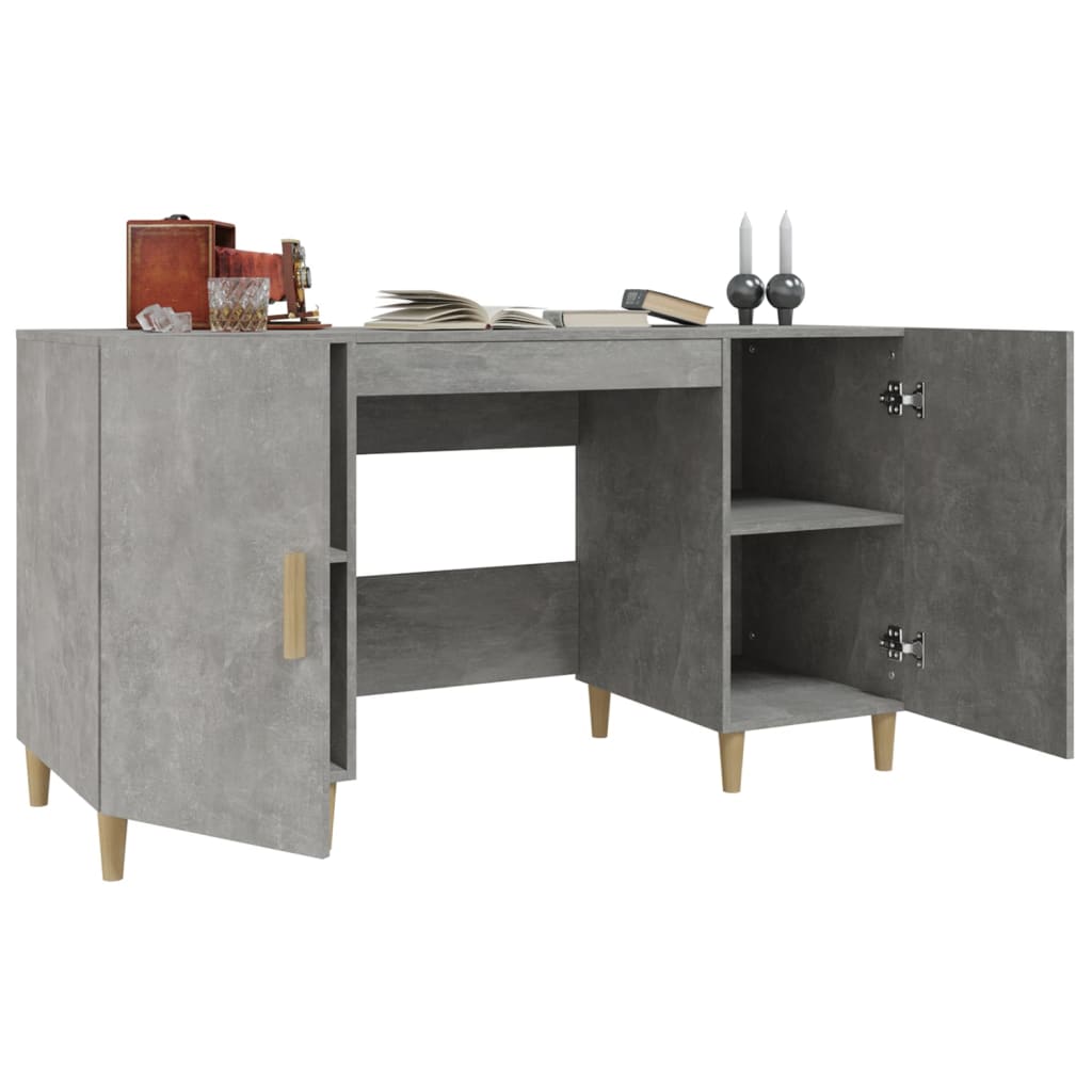 Desk, concrete gray, 140x50x75cm, engineered wood