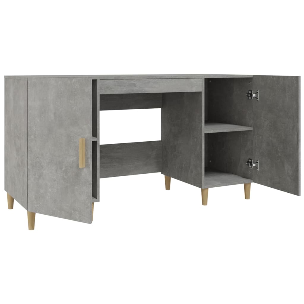 Desk, concrete gray, 140x50x75cm, engineered wood