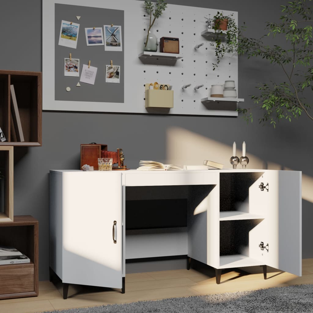 Writing desk, white, 140x50x75cm, engineered wood