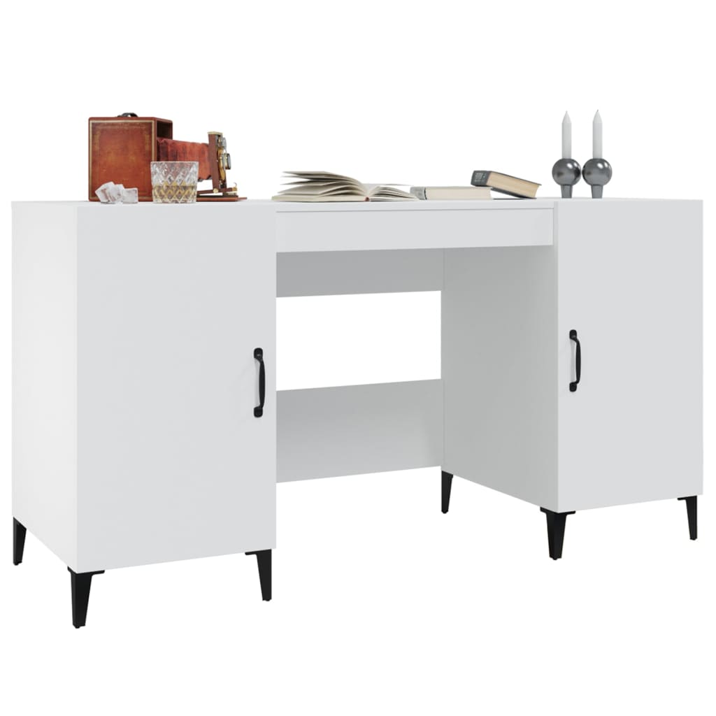 Writing desk, white, 140x50x75cm, engineered wood