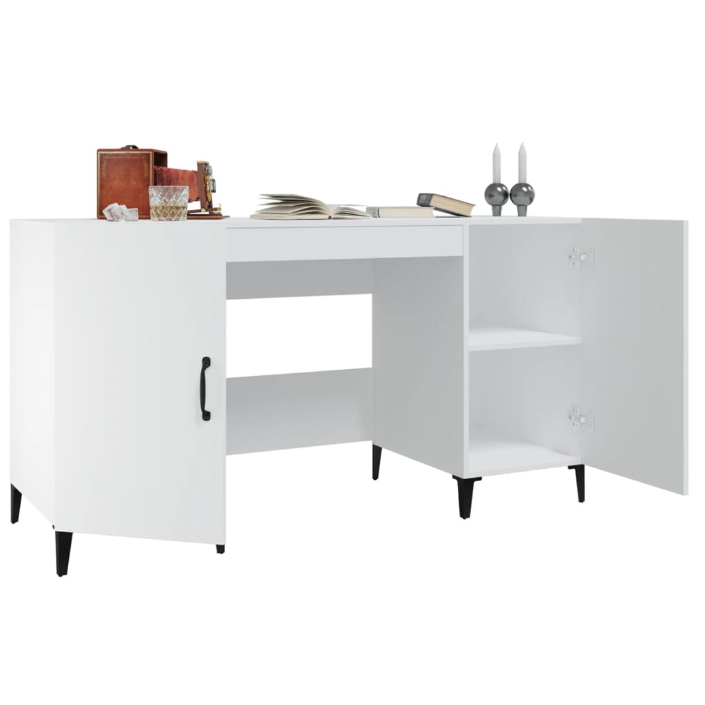 Writing desk, white, 140x50x75cm, engineered wood