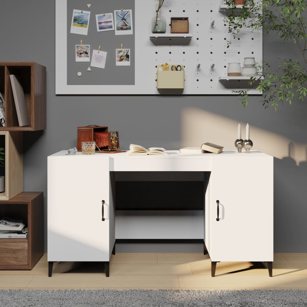Writing desk, white, 140x50x75cm, engineered wood