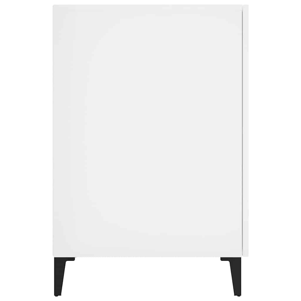 Rašomasis stalas, baltos spalvos, 140x50x75cm, mediena, blizgus