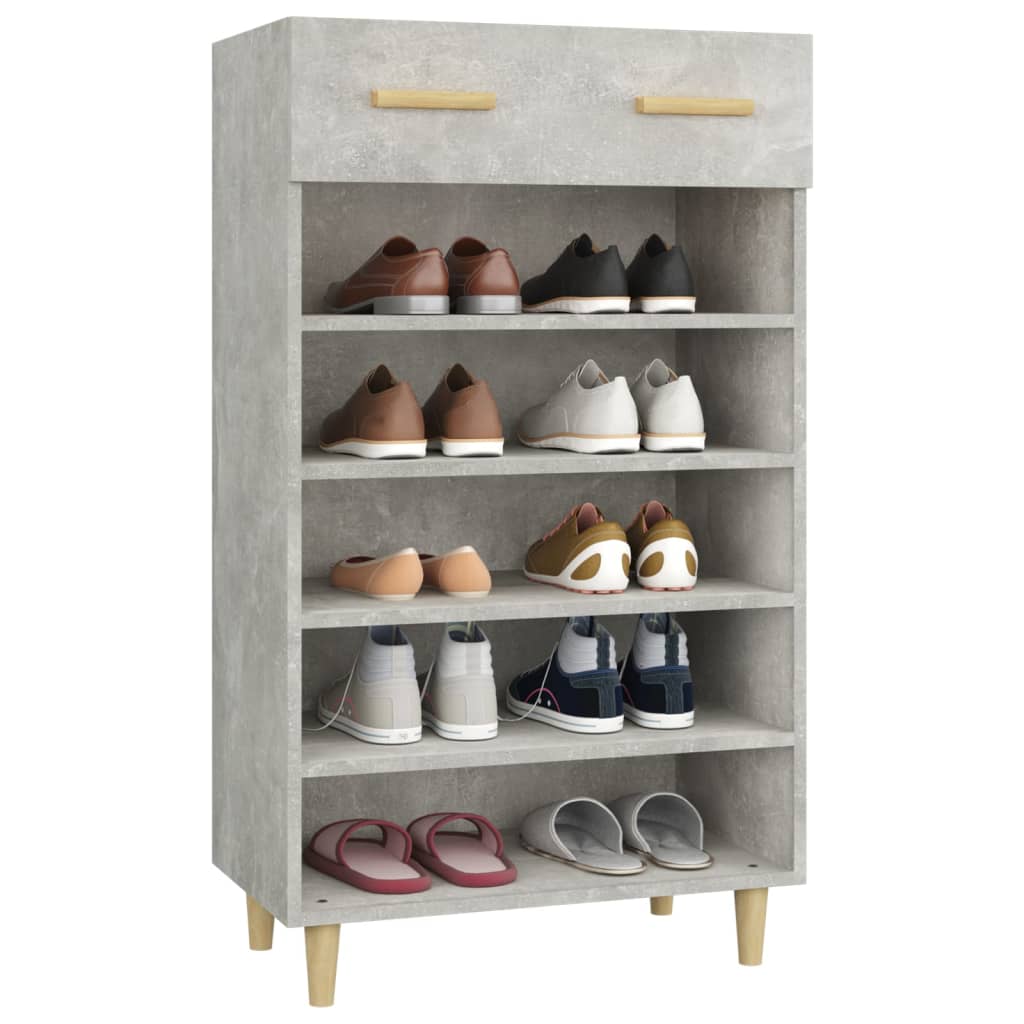 Shoe cabinet, concrete grey, 60x35x105cm, engineered wood