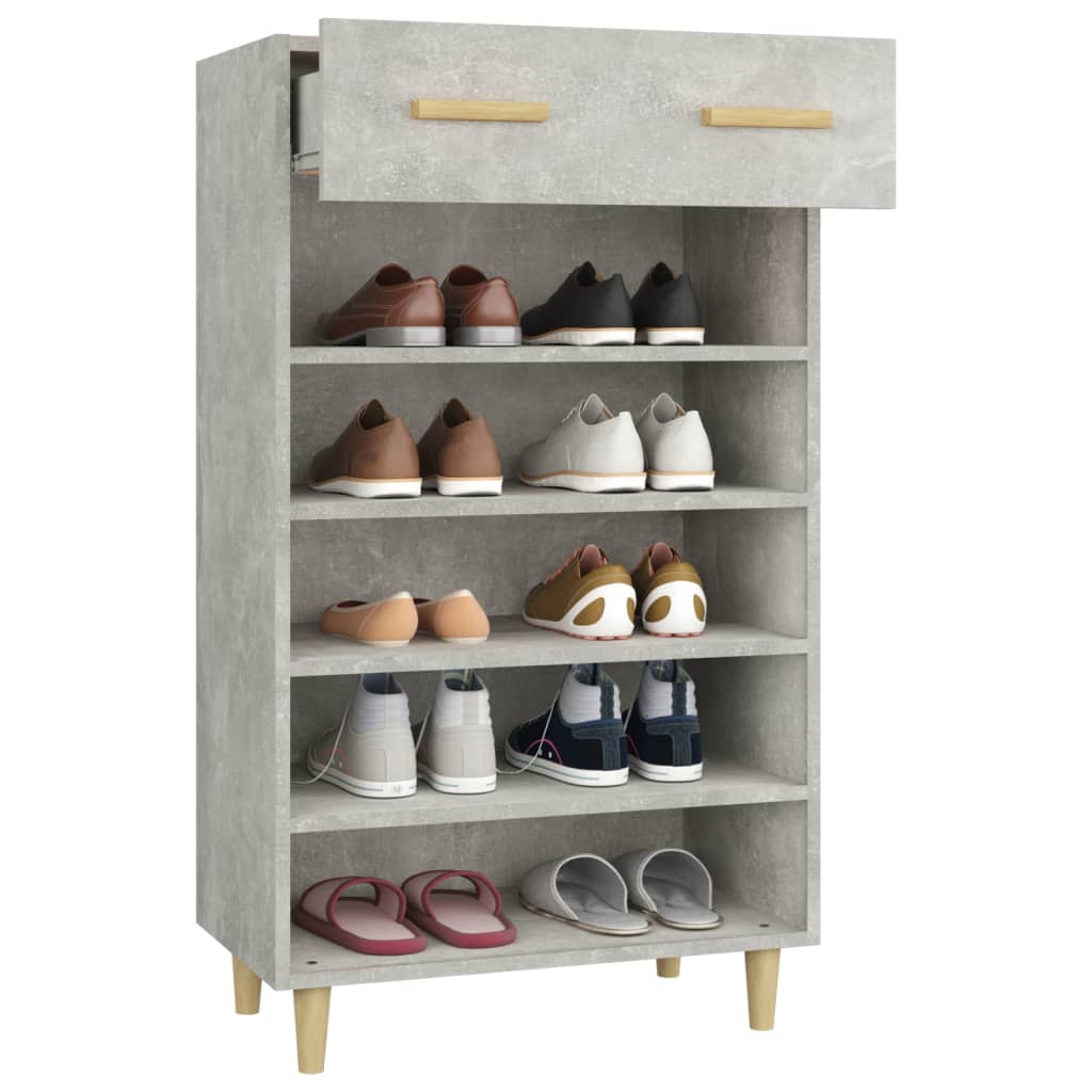Shoe cabinet, concrete grey, 60x35x105cm, engineered wood