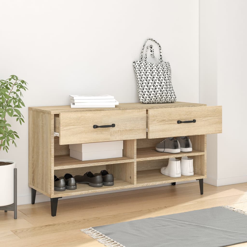 Shoe cabinet, oak, 102x35x55cm, engineered wood