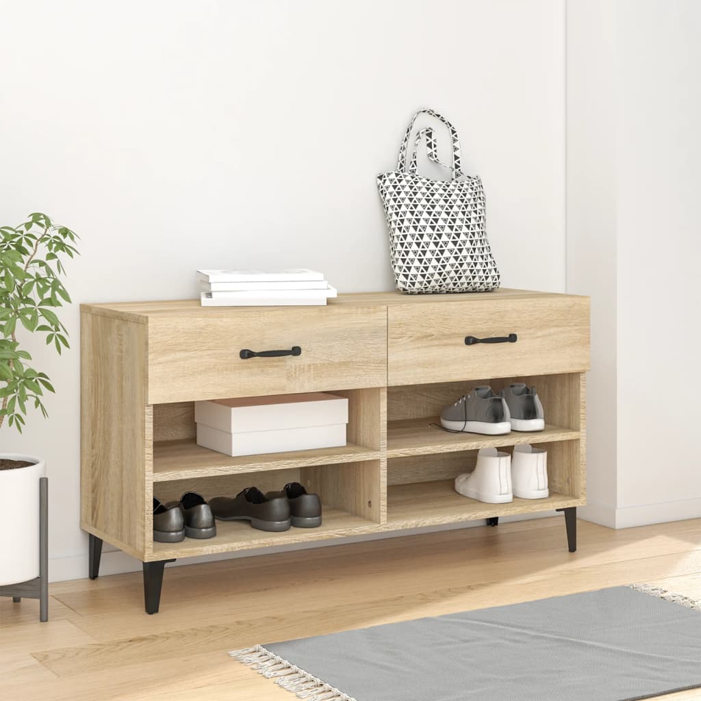 Shoe cabinet, oak, 102x35x55cm, engineered wood