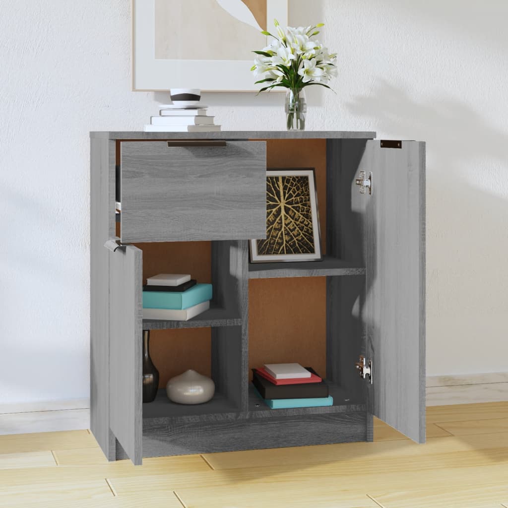 Side cabinet, gray oak, 60x30x70cm, engineered wood