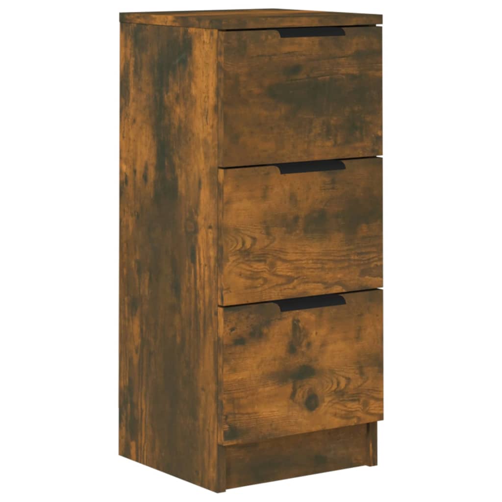 Side cabinet, smoked oak, 30x30x70cm, engineered wood