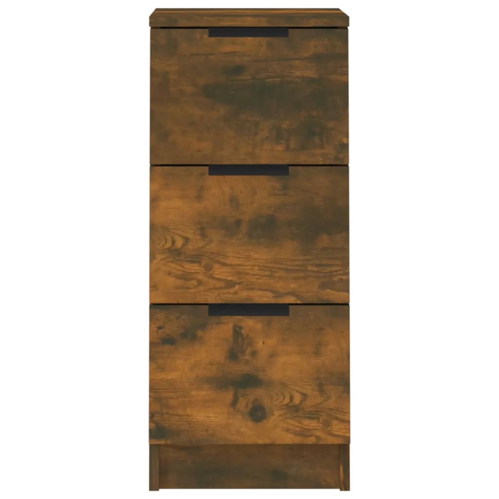 Side cabinet, smoked oak, 30x30x70cm, engineered wood
