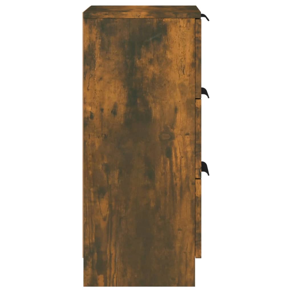 Side cabinet, smoked oak, 30x30x70cm, engineered wood