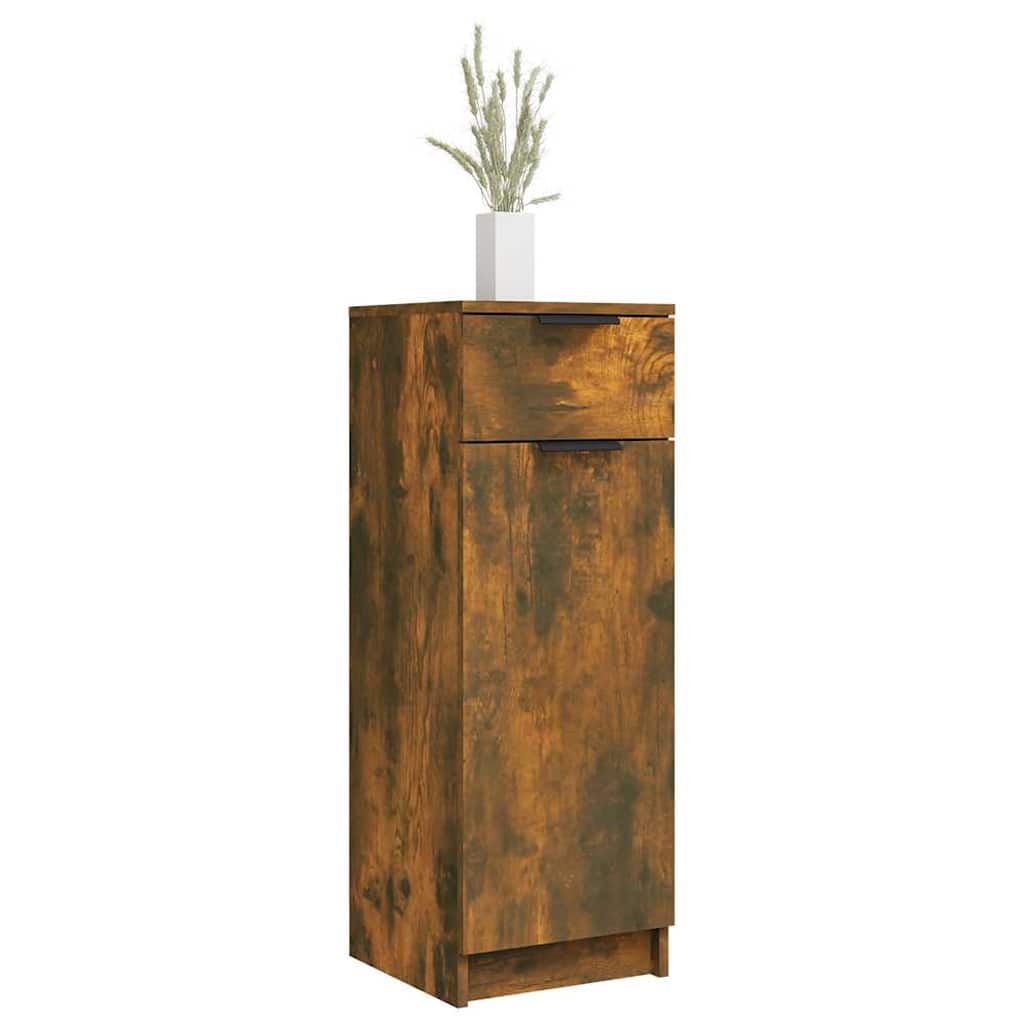 Bathroom cabinet, smoky oak, 32x34x90cm, engineered wood