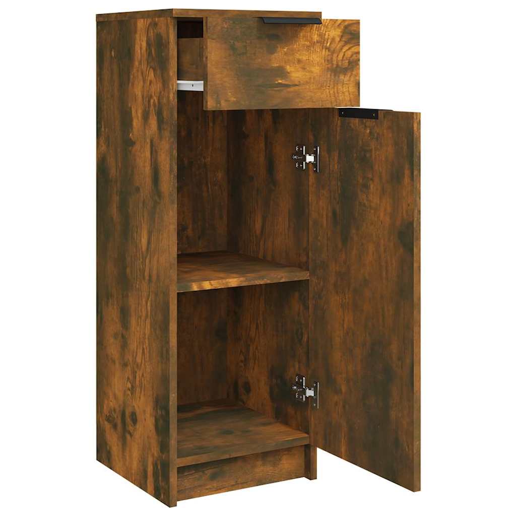 Bathroom cabinet, smoky oak, 32x34x90cm, engineered wood