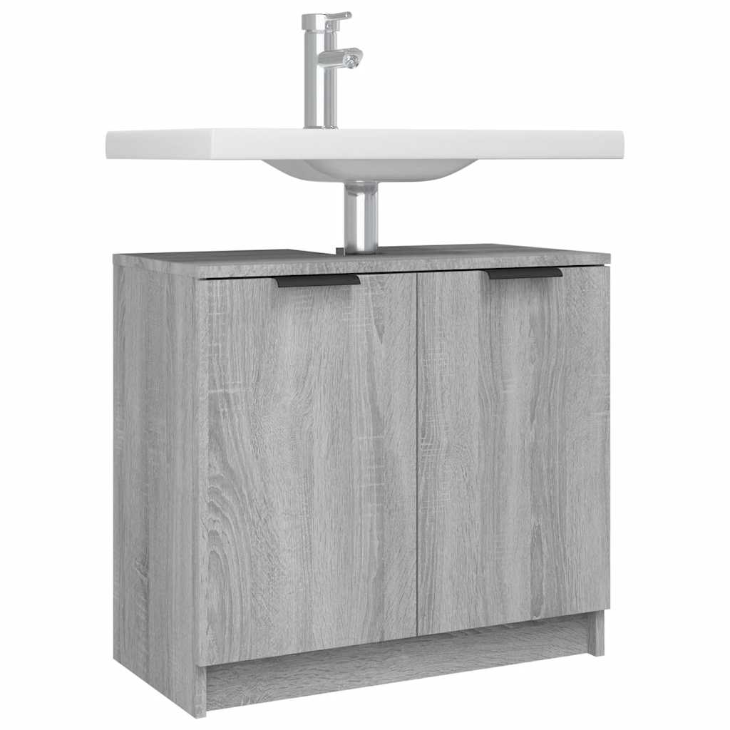 Bathroom cabinet, grey oak, 64.5x33.5x59cm, engineered wood