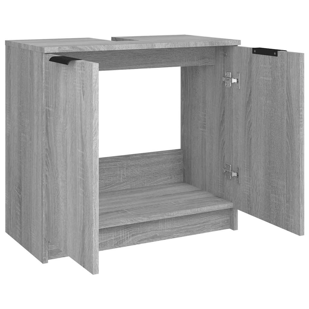 Bathroom cabinet, grey oak, 64.5x33.5x59cm, engineered wood