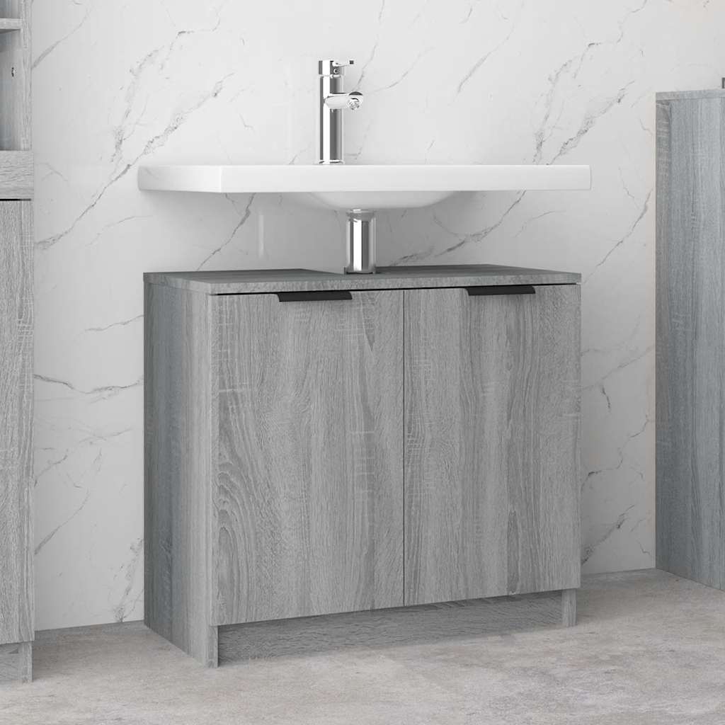 Bathroom cabinet, grey oak, 64.5x33.5x59cm, engineered wood