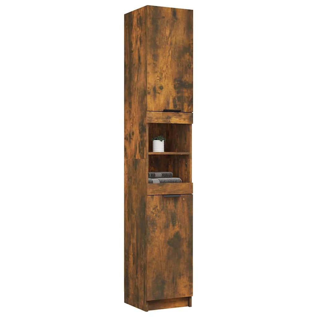 Bathroom cabinet, smoky oak, 32x34x188.5cm, wood