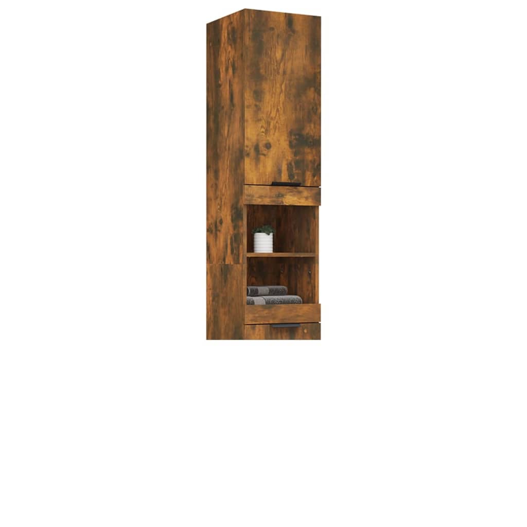 Bathroom cabinet, smoky oak, 32x34x188.5cm, wood