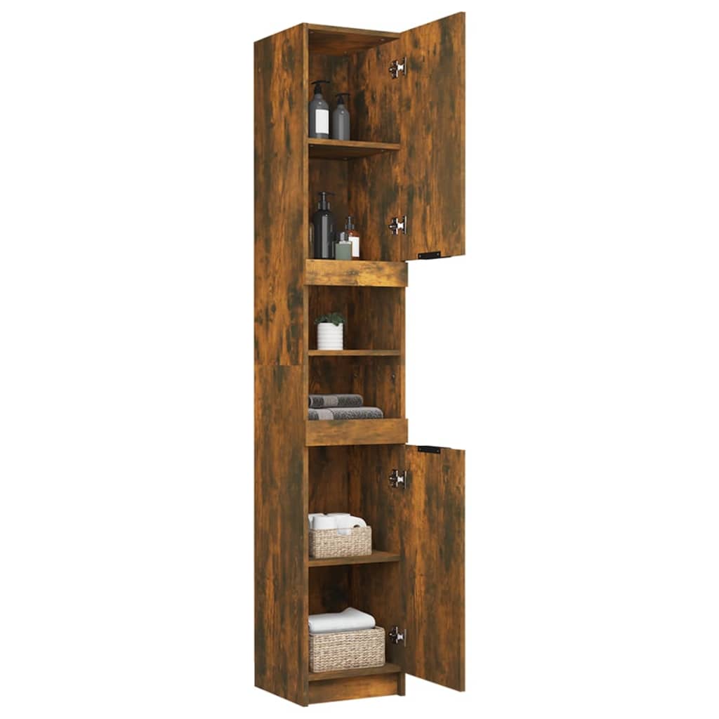 Bathroom cabinet, smoky oak, 32x34x188.5cm, wood