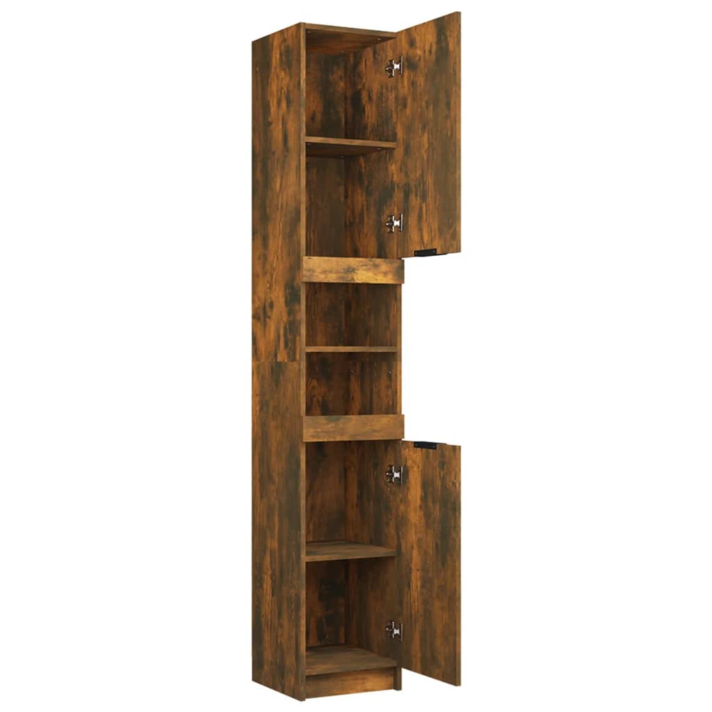 Bathroom cabinet, smoky oak, 32x34x188.5cm, wood
