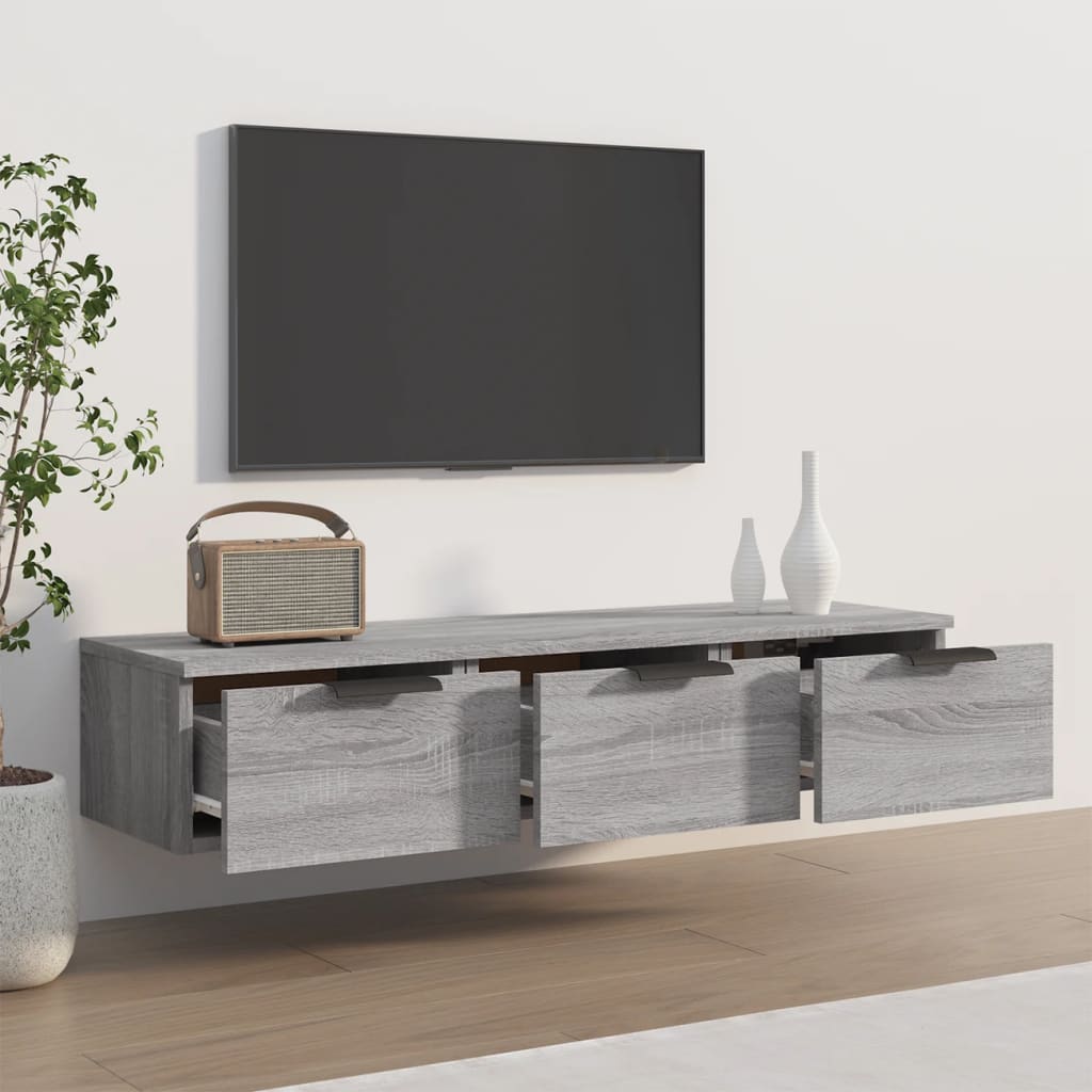 Sieninė spintelė, pilka ąžuolo, 102x30x20cm, apdirbta mediena