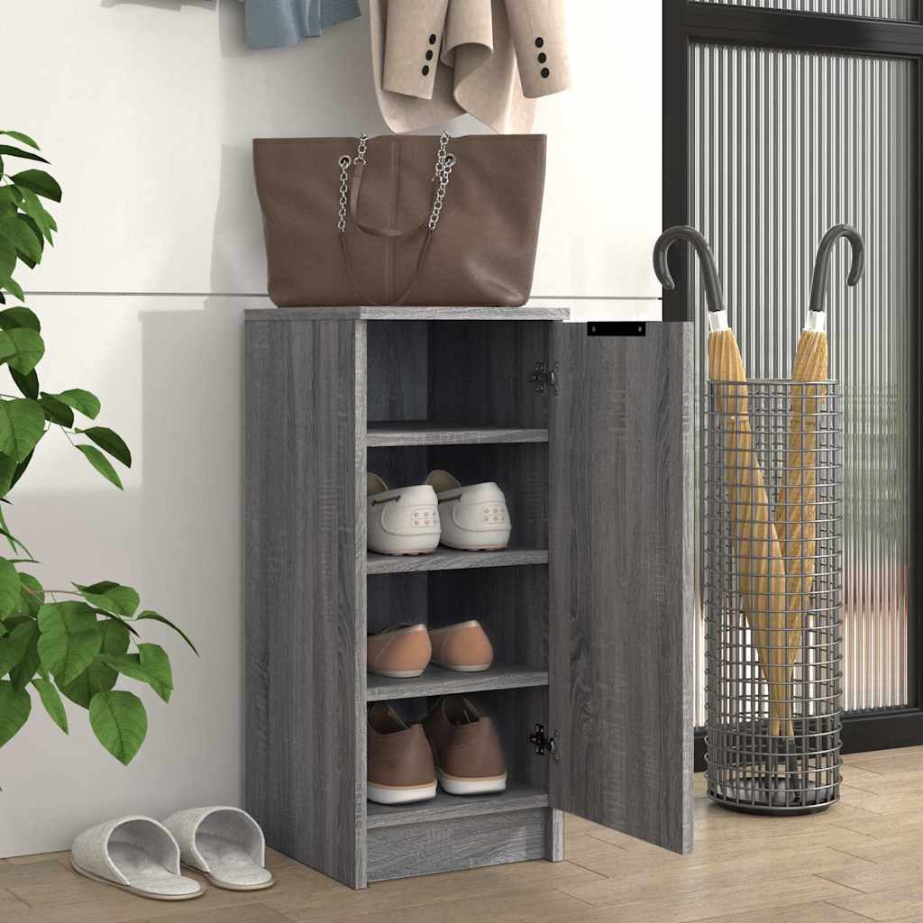 Shoe cabinet, grey oak, 30x35x70cm, engineered wood