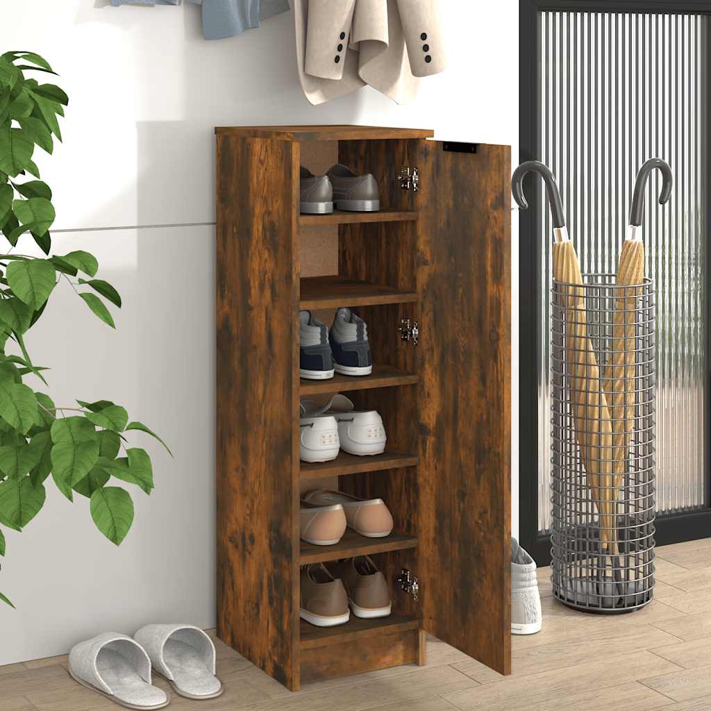 Shoe cabinet, smoky oak, 30x35x100cm, engineered wood