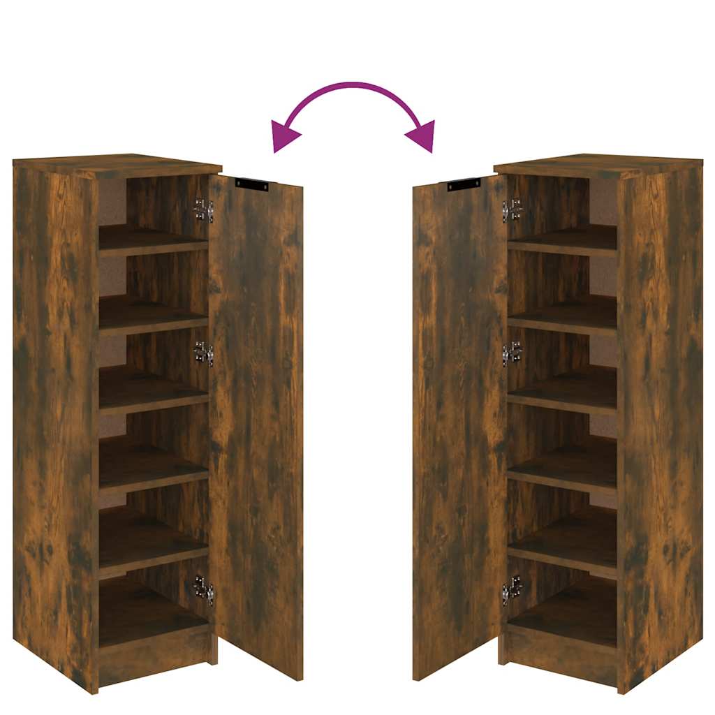 Shoe cabinet, smoky oak, 30x35x100cm, engineered wood