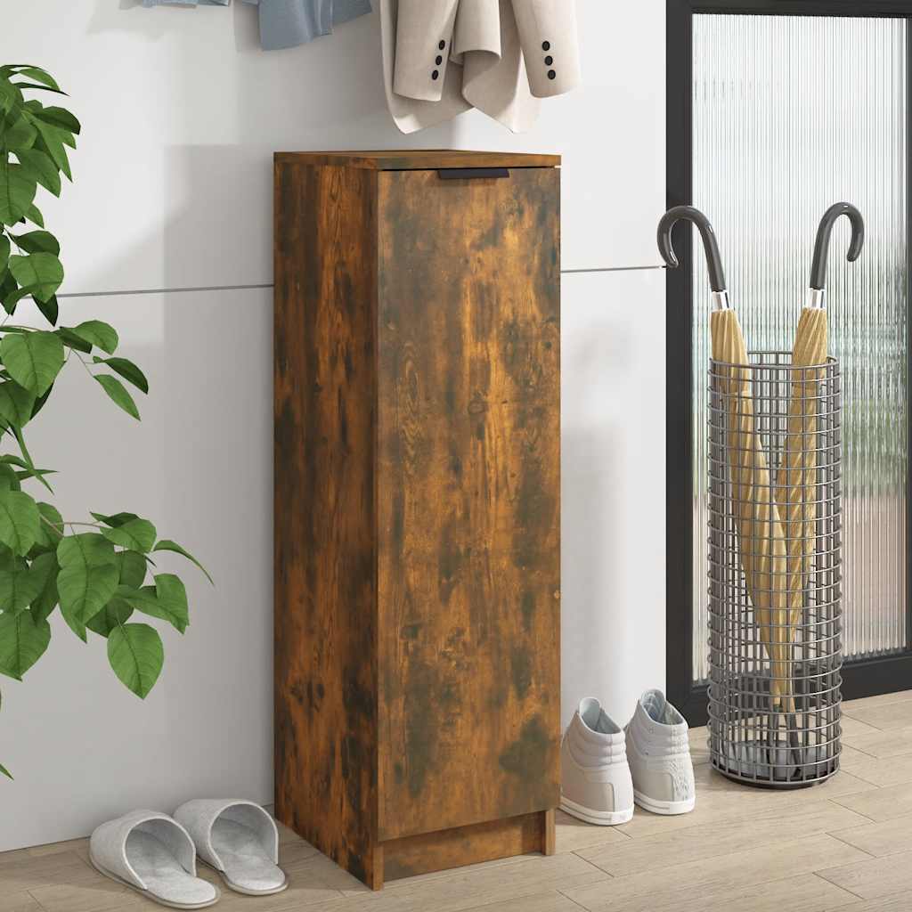 Shoe cabinet, smoky oak, 30x35x100cm, engineered wood