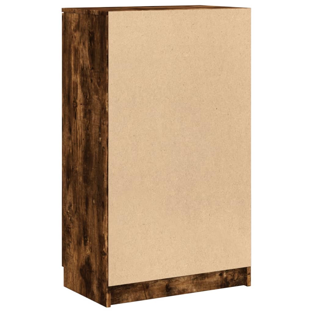 Shoe cabinet, smoky oak, 59x35x100cm, engineered wood