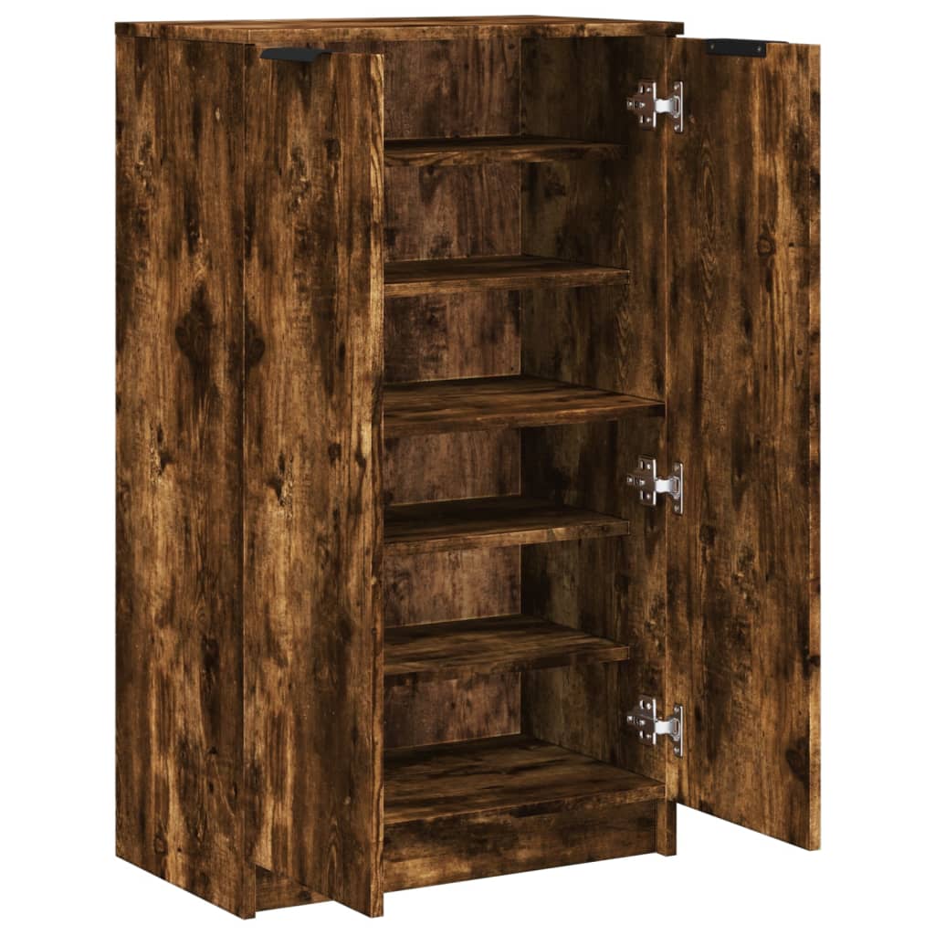 Shoe cabinet, smoky oak, 59x35x100cm, engineered wood