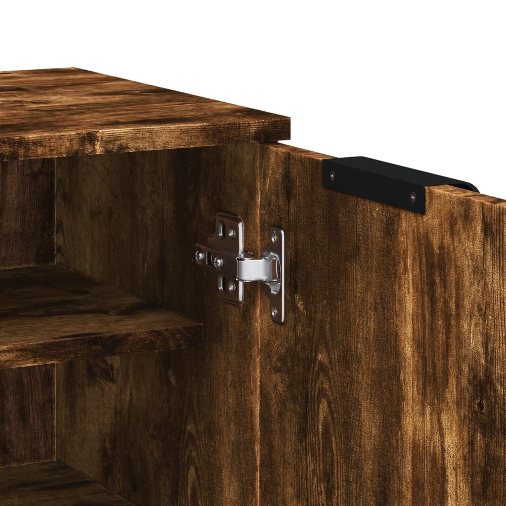 Shoe cabinet, smoky oak, 59x35x100cm, engineered wood