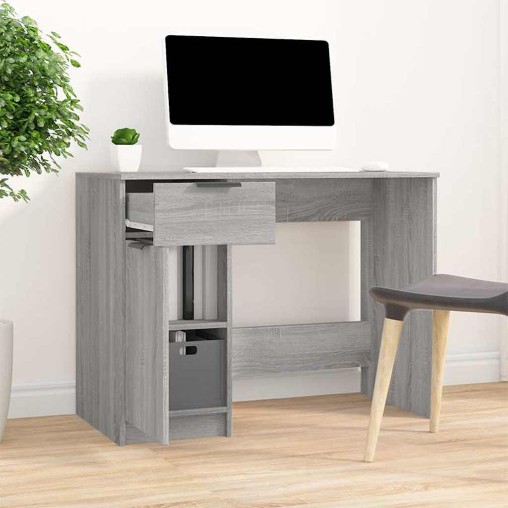 Desk, grey oak color, 100x50x75cm, wood