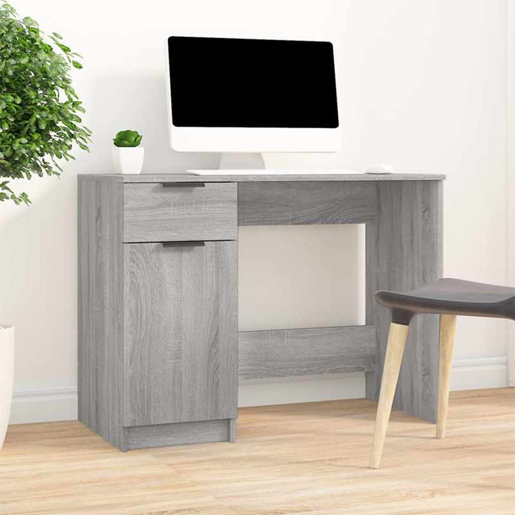 Desk, grey oak color, 100x50x75cm, wood