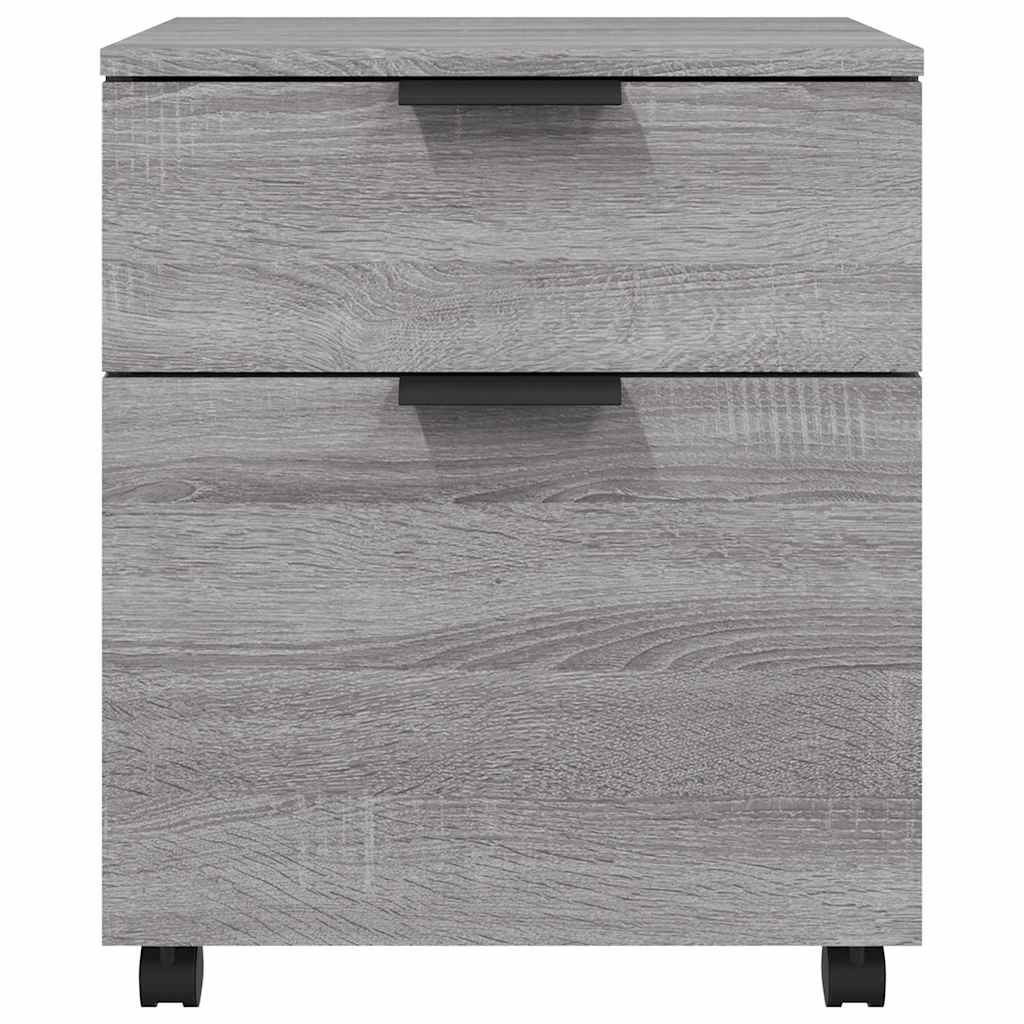 Filing cabinet with castors, grey, 45x38x54cm, wood