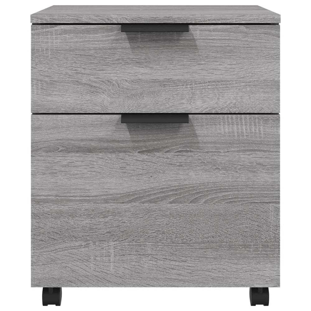 Filing cabinet with castors, grey, 45x38x54cm, wood